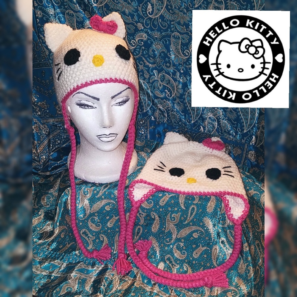NEW LAST 1! Hello Kitty Handmade Hat Beanie OS - Picture 2 of 4